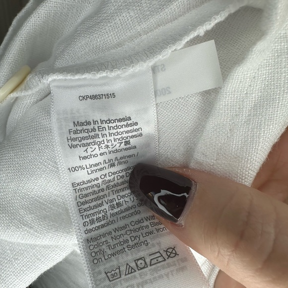 Madewell Cassie Button-Front Midi Dress in Linen XL Eyelet White - Picture 6 of 9